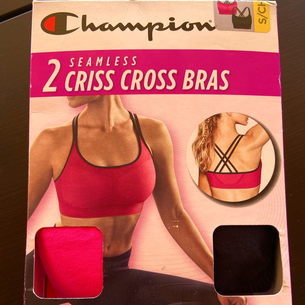 Champion size S, 2 , one black, one pink, NEW!